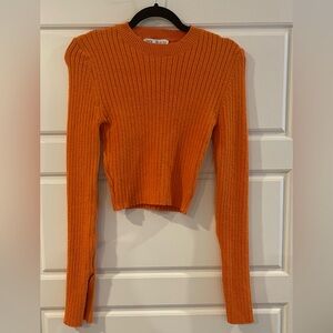 Orange crop knit top Zara size L like new